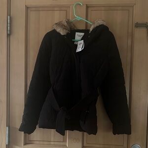 Abercrombie & Fitch Black Jacket with Fur Trim